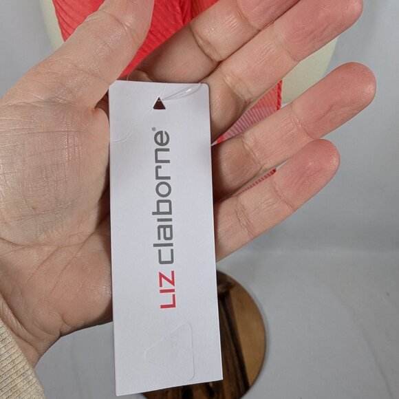 Liz Claiborne Semi Sheer Peach Orange Rectangle Scarf Festival 24 x 73 NEW NWT - Picture 5 of 10